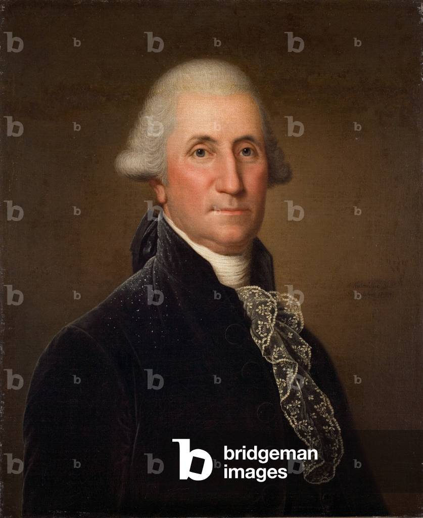 Bild von Gemälde "porträt von george washington", 1794-96 von Adolf Ulrich Wertmuller, b/w
