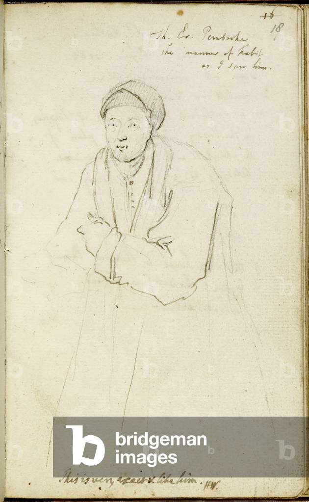 "Disegno manoscritto del conte di Pembroke. Con annotazione di H. Walpole. Schizzo.", b/w