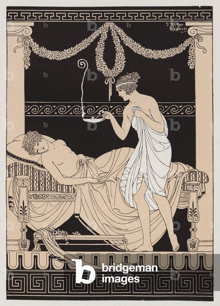 Immagine di Stampa "Eros e Psiche (litografia a colori)" di Joseph Kuhn-Regnier