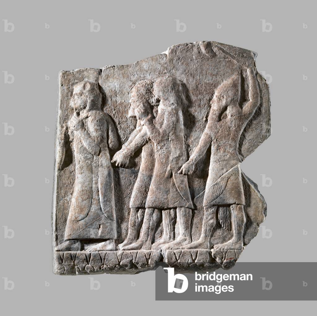 Rilievo: processione di prigionieri, c.704-681 a.C. (alabastro gesso)