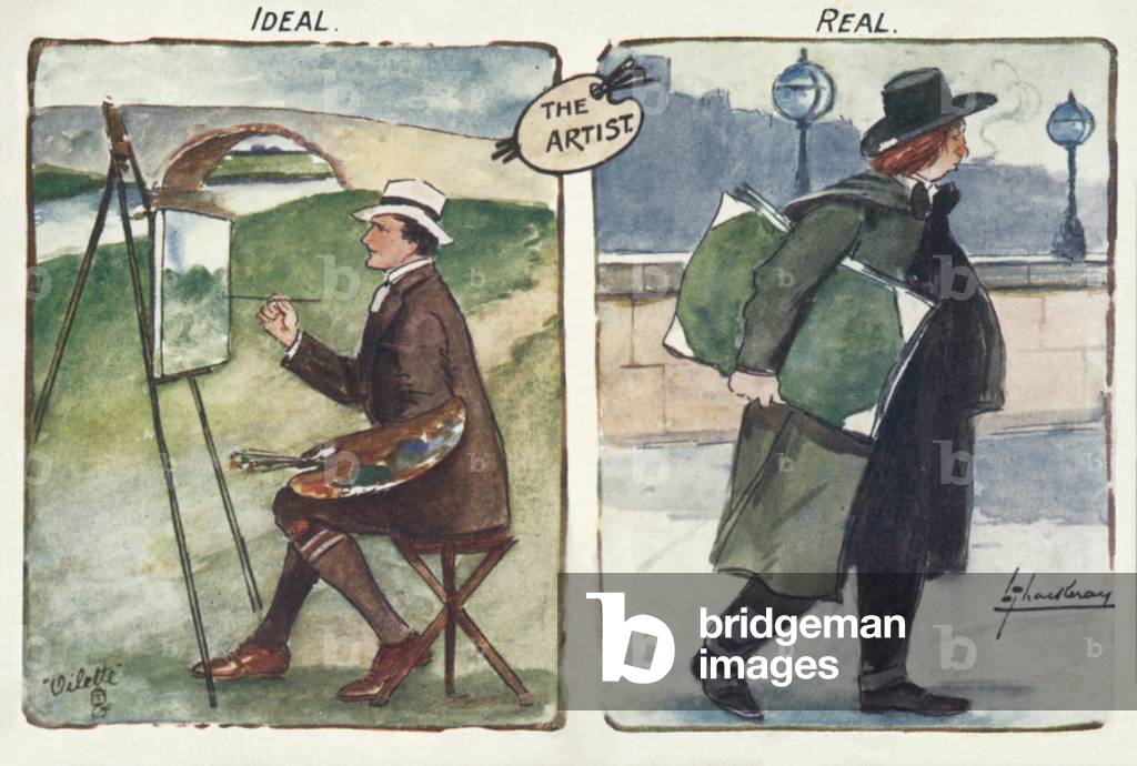 Ideale e reale (litografia a colori)