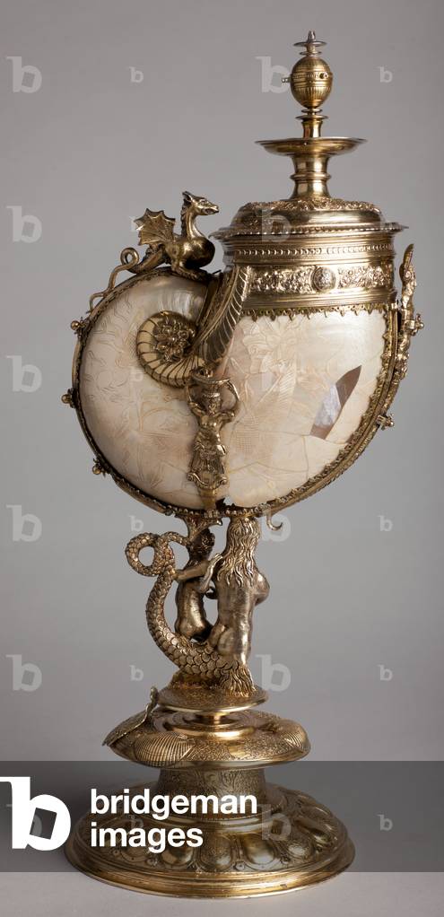 Nautilus-Muschelschale. Vergoldetes Silber. Nürnberg. 1560 - 1575.