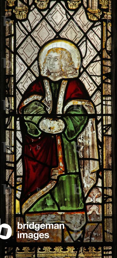 Window s4 depicting St John (stained glass) by English Artist