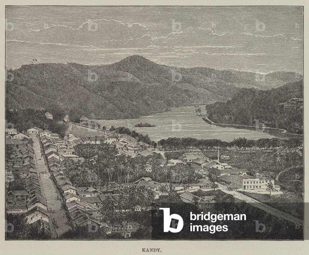 "Kandy (Gravur)" von English School, b/w