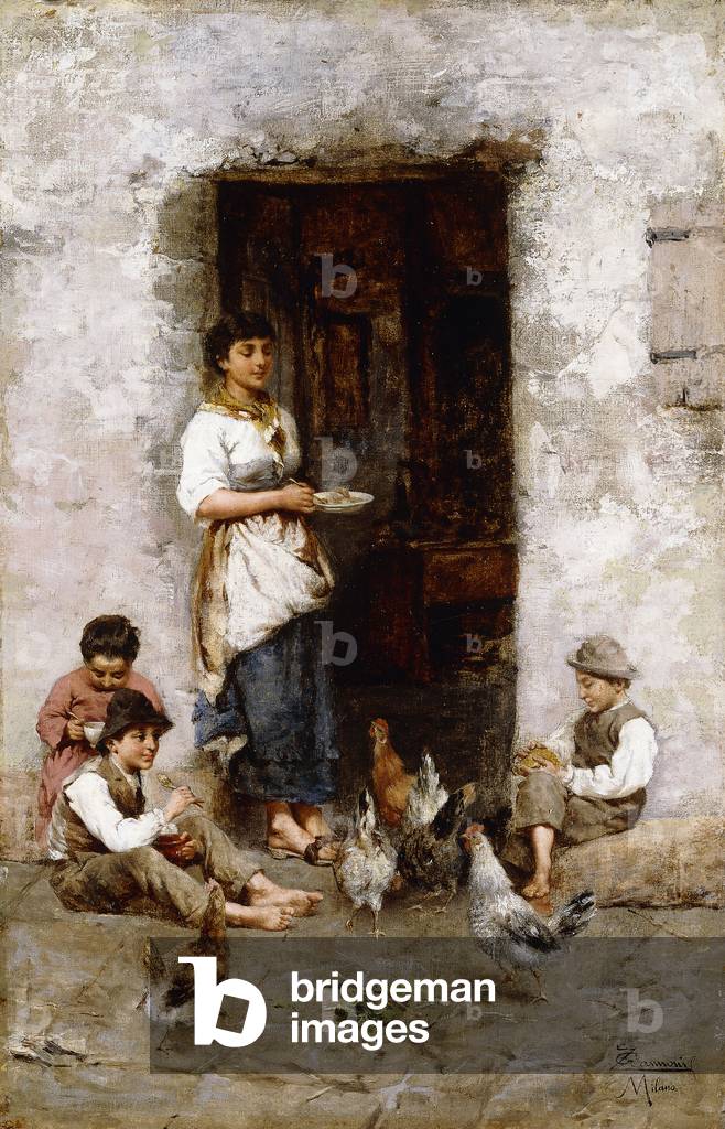 Bild von Gemälde "Mahlzeit; Il Pasto (Öl auf Leinwand)" von Giuseppe Zannoni