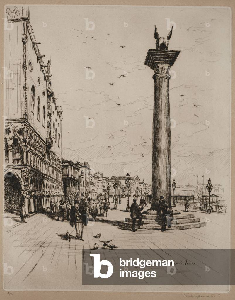 Riva Schiavone, Venice, 1913 (etching)