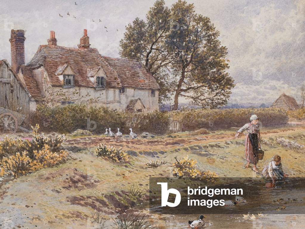 On the Common, Hambledon, Surrey, um 1865 (Aquarell über Bleistift mit Gouache gehöht auf Papier)