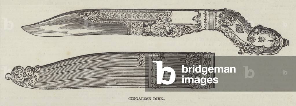 "Cingalese Dirk (Gravur)" 1851 von English School