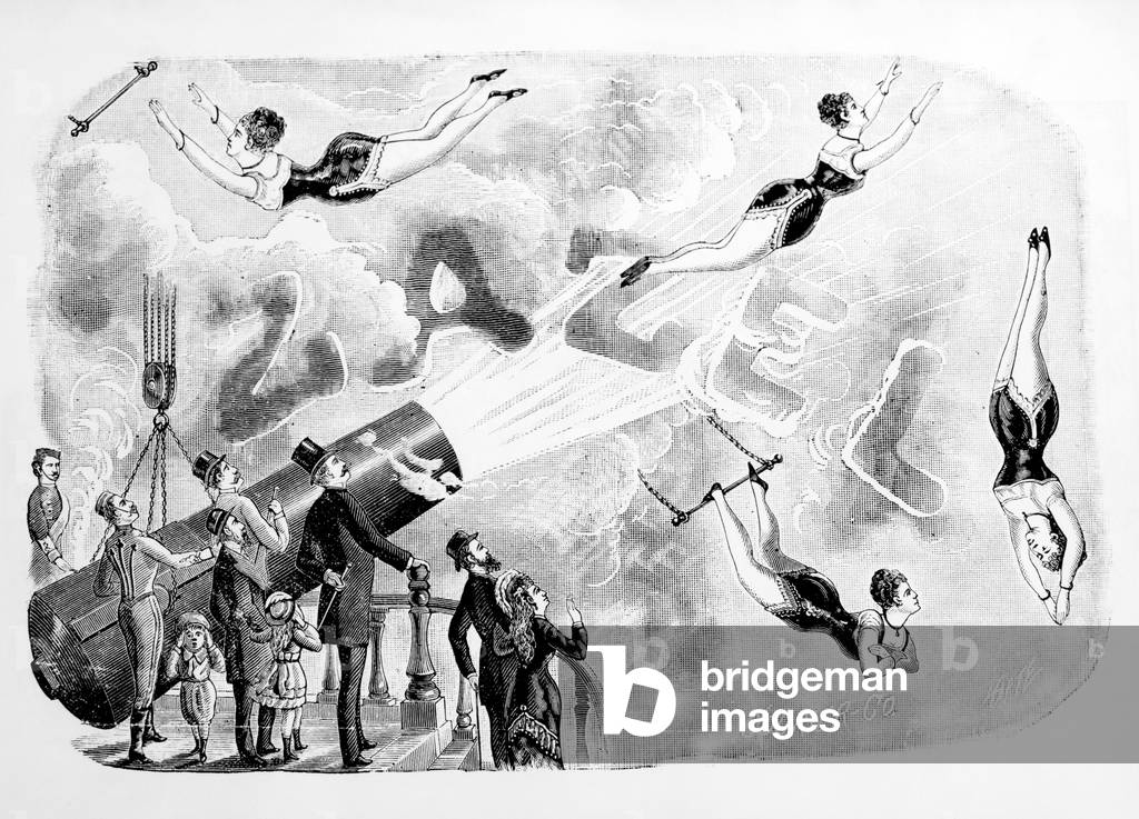 Zazel, la palla di cannone umana (incisione)