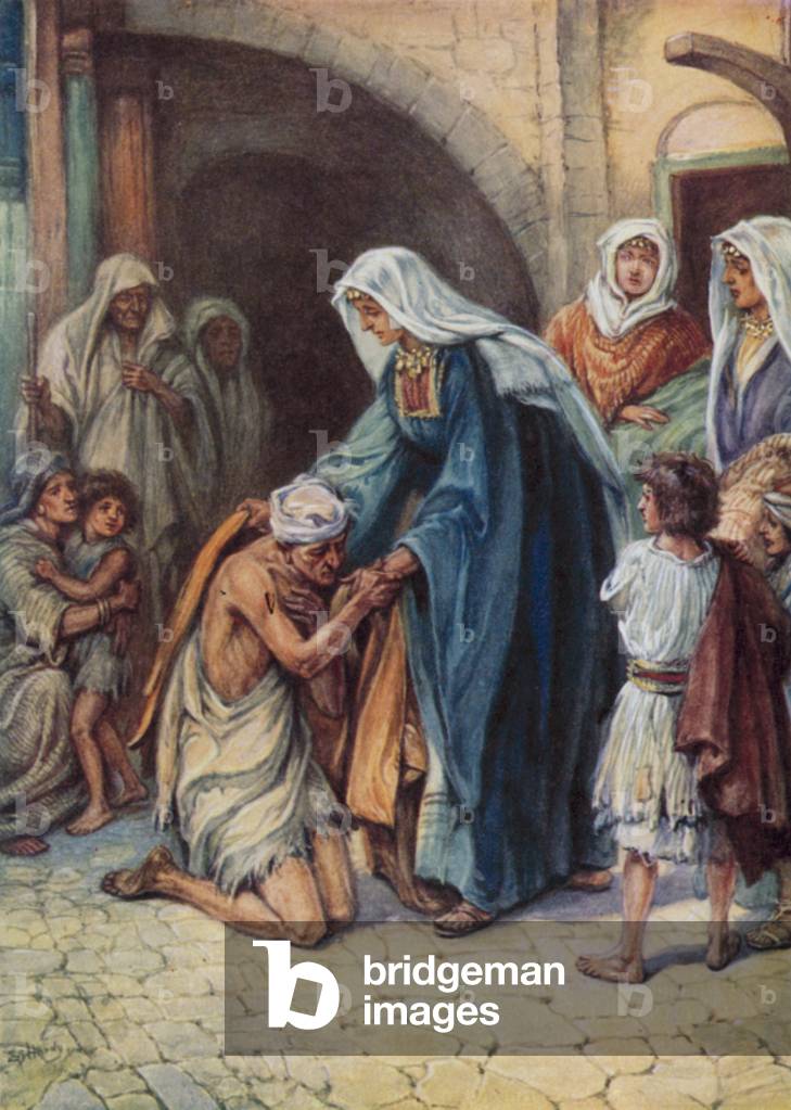 Die Geschenke, die Dorcas gab (Farbe litho)