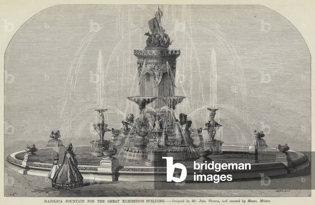 Majolika-Brunnen für das große Ausstellungsgebäude (Gravur)