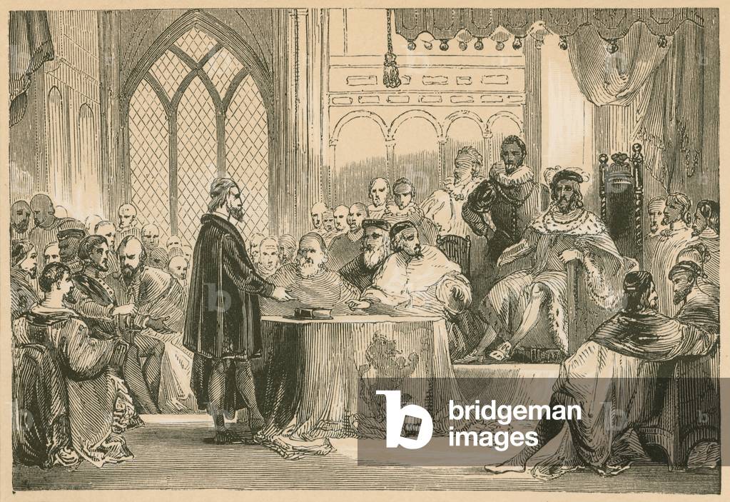 Andrew Melville prima del re e Privy Consiglio (incisione)