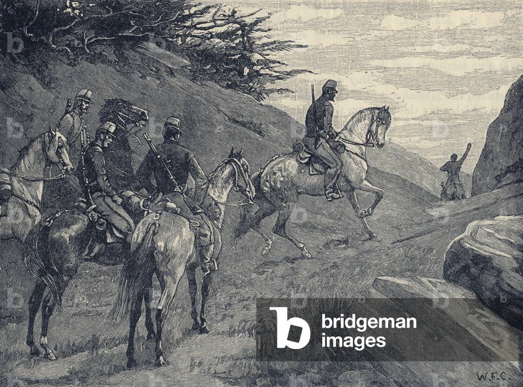 Guerre de Crimée 1853-1856 : cavalerie française sur la reconaissance.