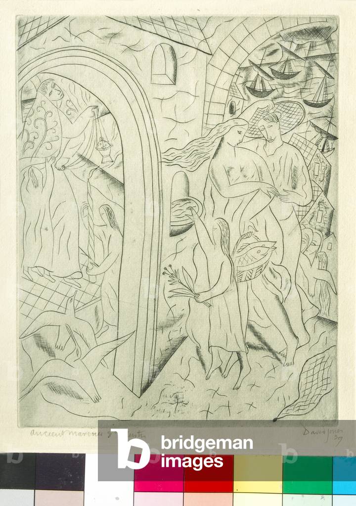 Image of Engraving depicting Illustrations to The Ancient Mariner (8/10) 1929 by David Michael Jones