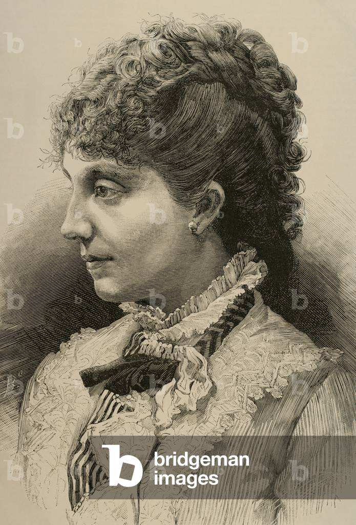 Maria del Pilar de Borbon y Borbon (1861-1879). Infanta of Spain., b/w