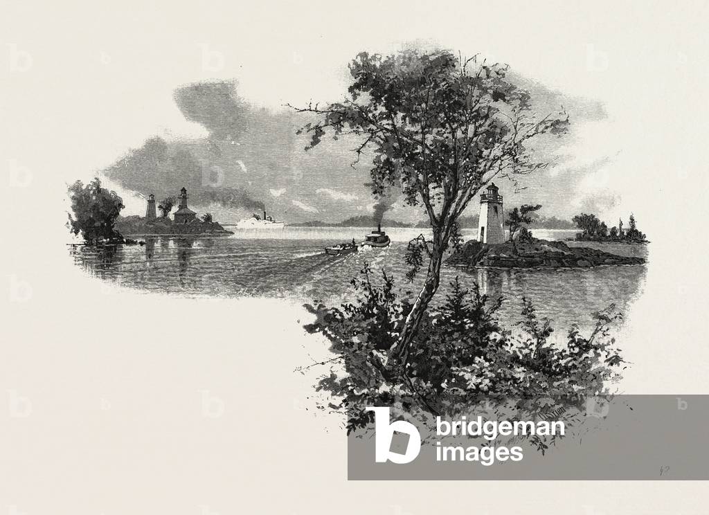 Bild von Gravur "Die oberen Seen", b/w