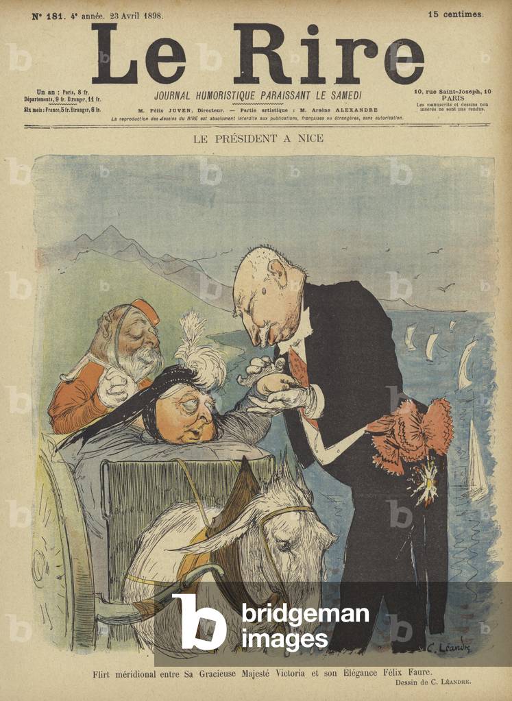 Presidente Felix Faure e la Regina Vittoria, Illustrazione per Le Rire (colore lito)