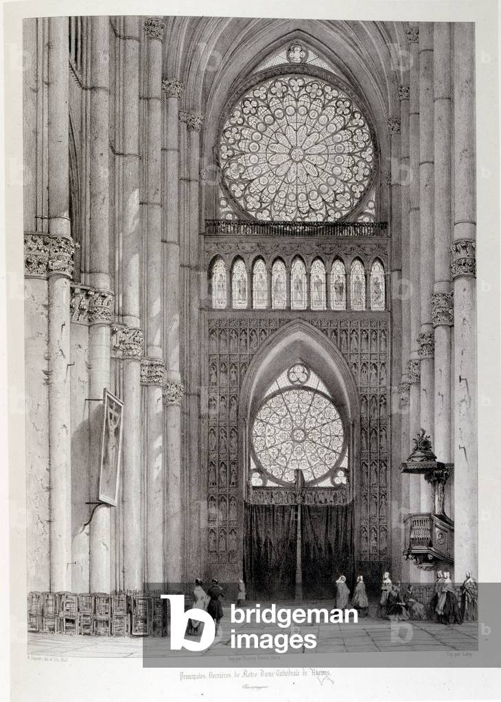 Drawing of the Cathedral of Notre Dame de Rheims