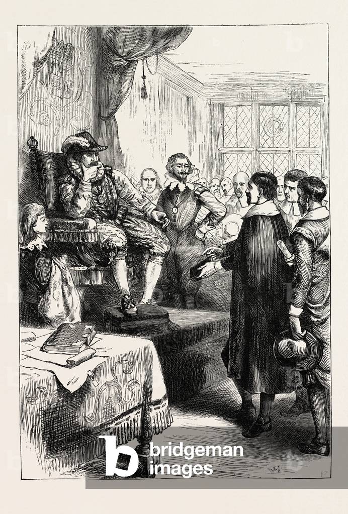 Puritani prima di Giacomo I., 1870 incisione