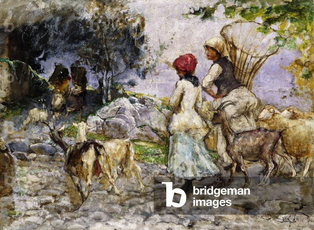 I Caprini, (olio su tavola)