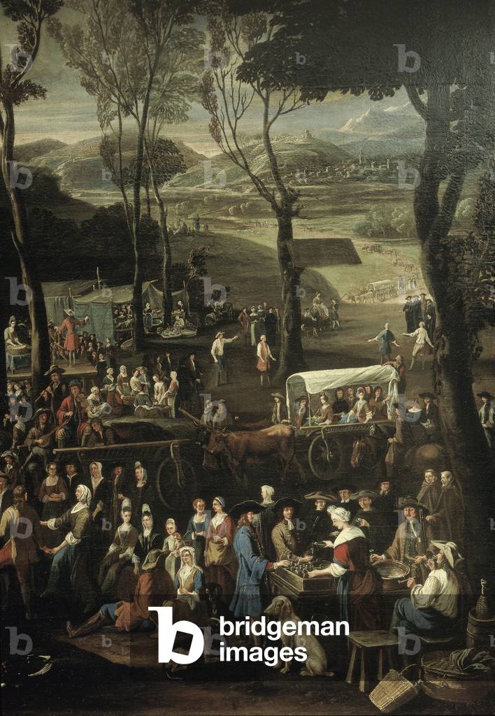 Der Markt in Saluzzo (Detail, Rechts Seite) P. Borgomano & Bolmain