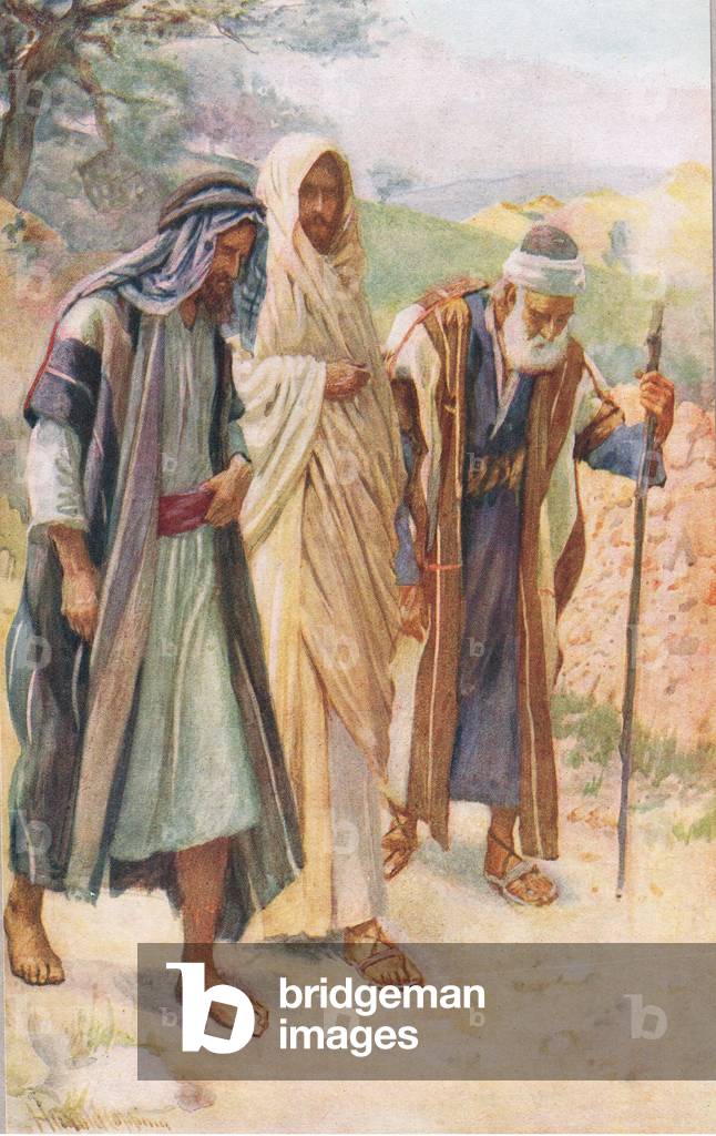 Image of Print depicting The walk to Emmaus by Harold Copping