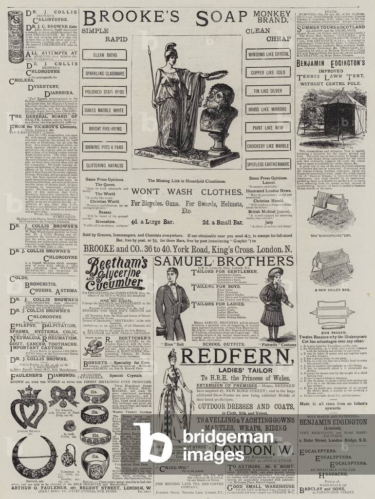 "Seite der Anzeigen (Gravur)" von English School, b/w