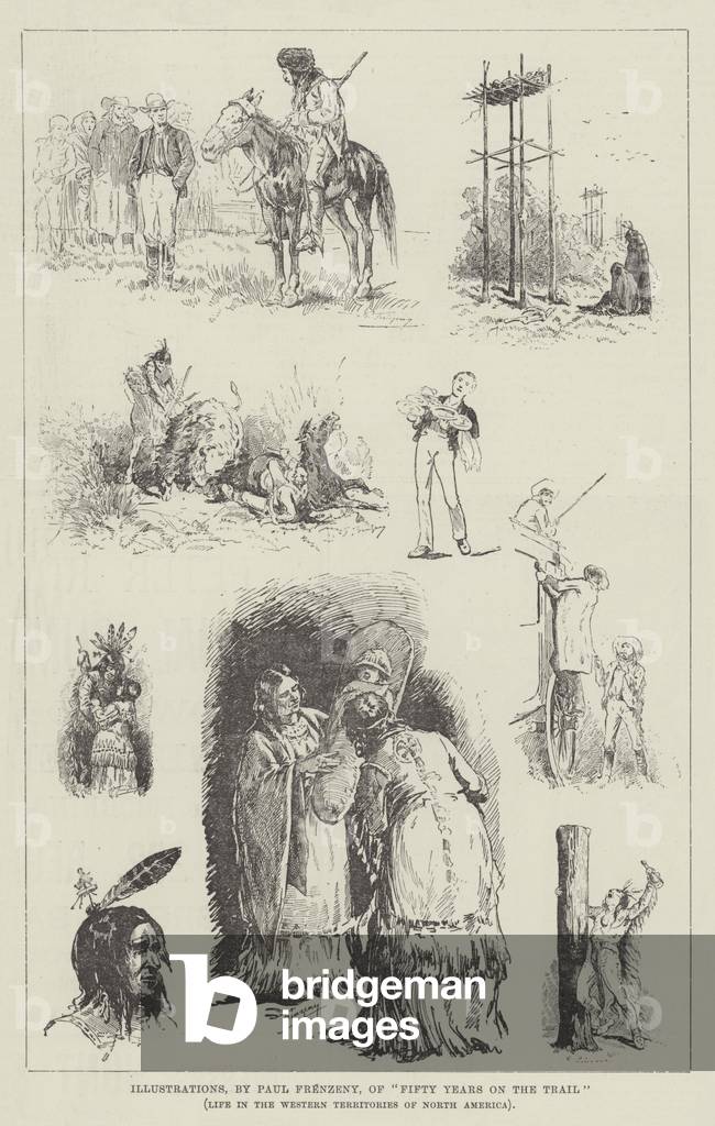 Illustrations de 50 ans sur le sentier (gravure) 1889 par Paul Frenzeny