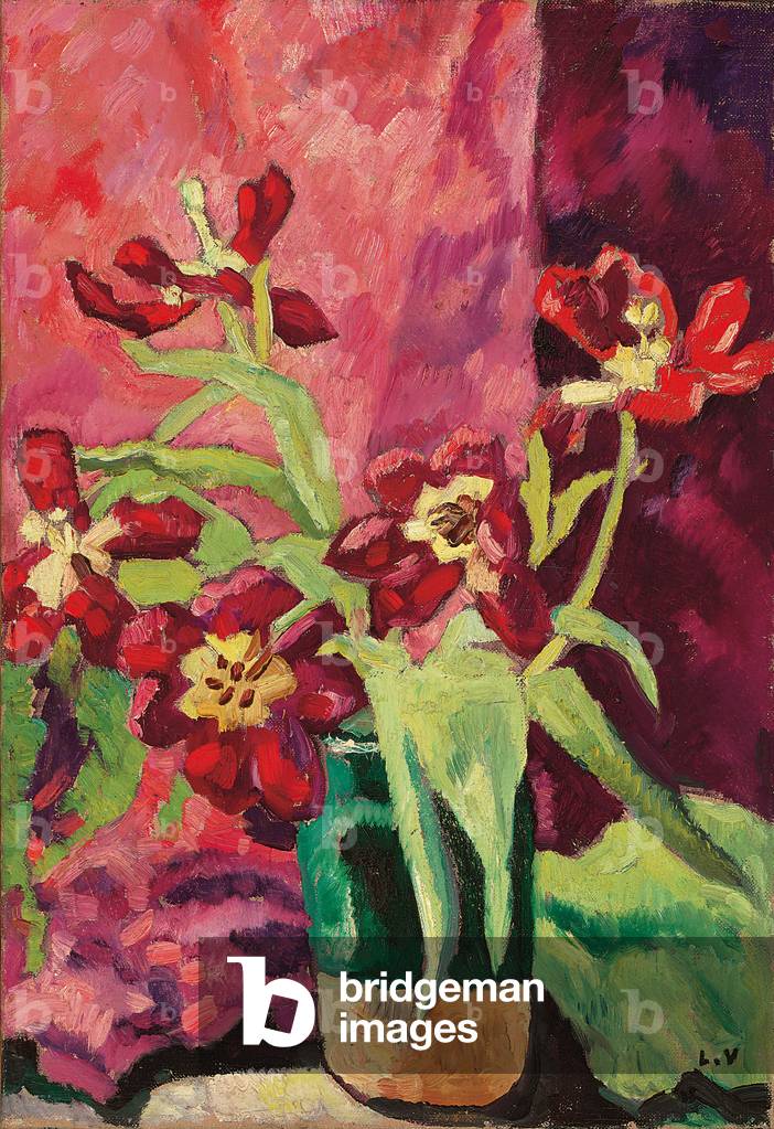 Vase, Red Tulips; Vase, tulipes rouges, 1922 (öl auf leinwand)