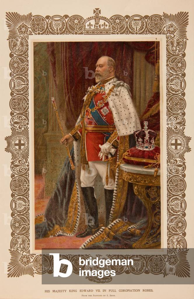 König Edward VII. in Krönungsroben, 1902 (Druck)