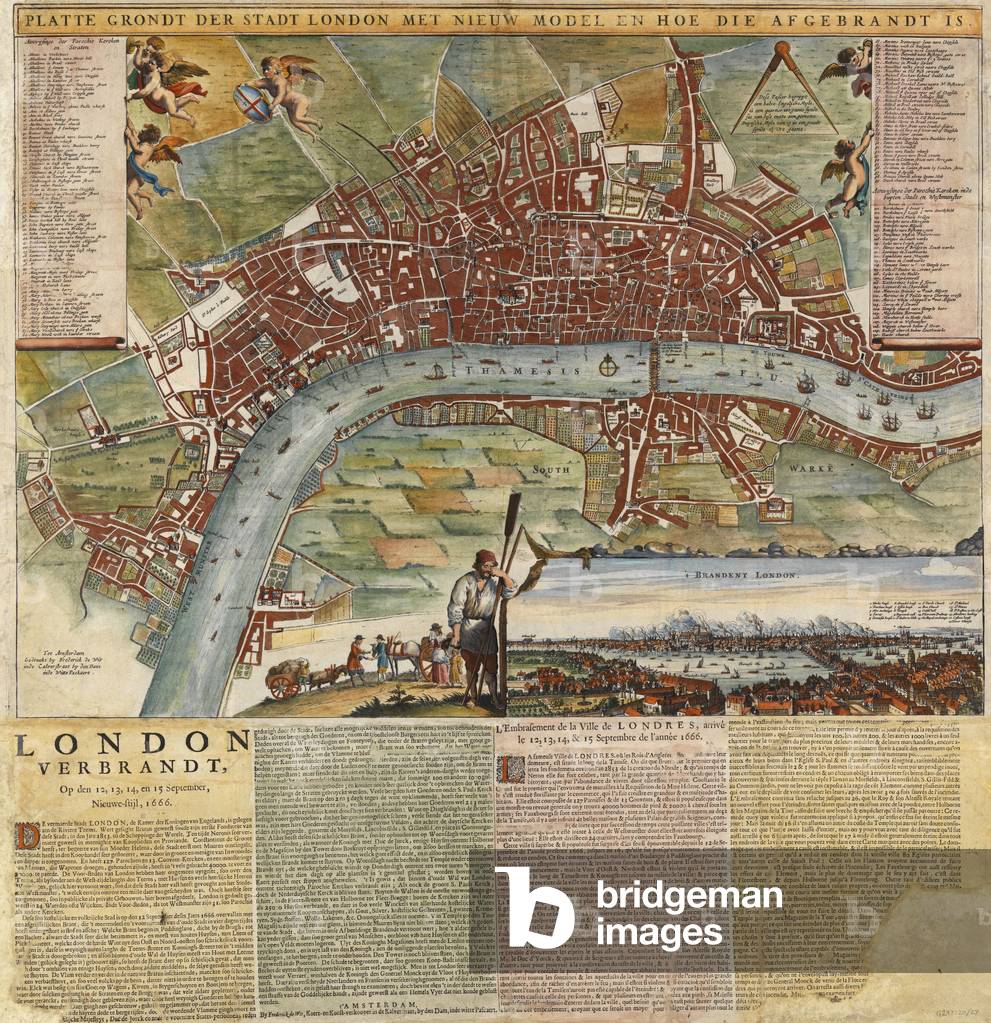 Image Of A Dutch Map Showing Areas Devastated By The Great Fire By image-of-a-dutch-map-showing-areas-devastated-by-the-great-fire-by