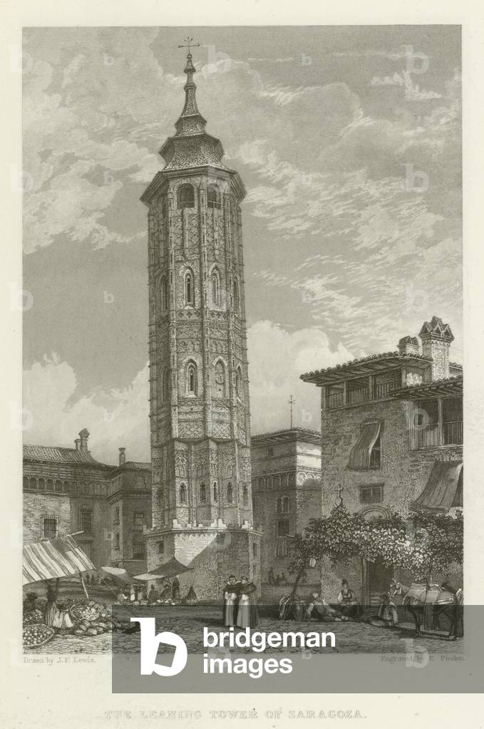 La Torre Pendente di Saragozza (incisione)