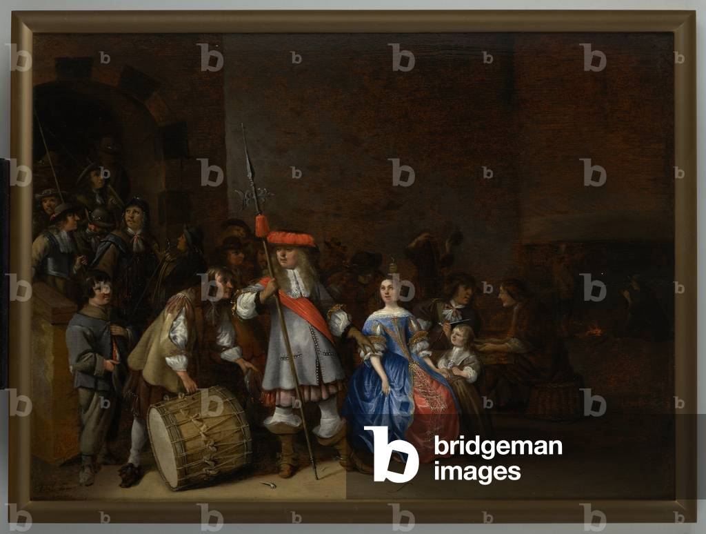 Guardroom Scene (oil on panel)