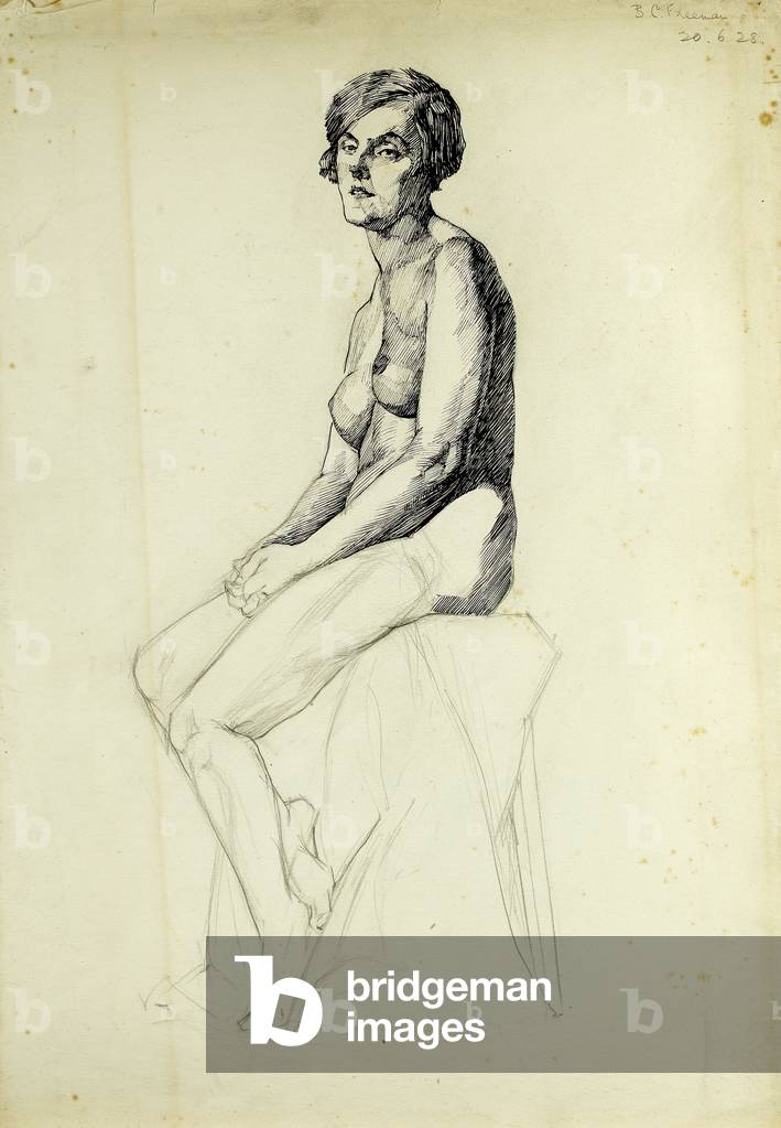 étude d'un nu 1928 par Barbara Constance Freeman, b/w