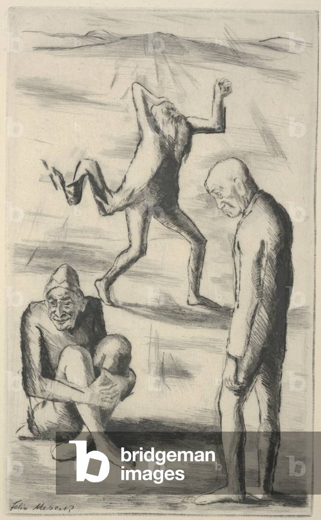 Bild von Gravur "Lear", 1918 von Felix Meseck, b/w