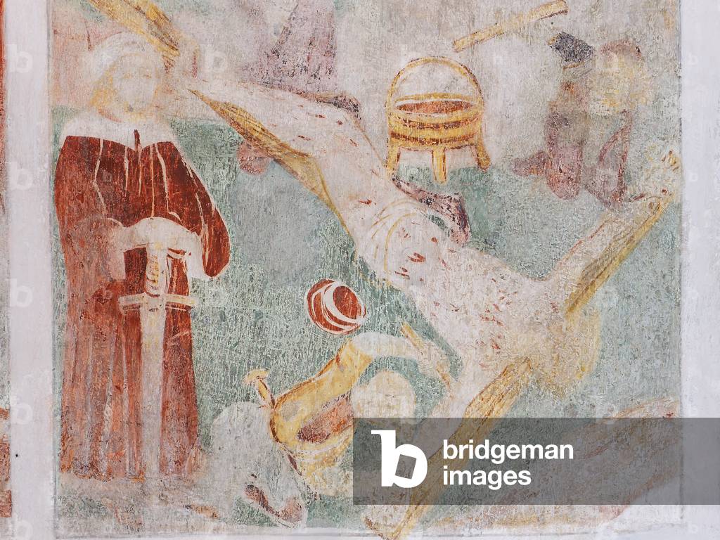 Immagine di Affresco "Cristo inchiodato alla croce", c.1500 di Austrian School