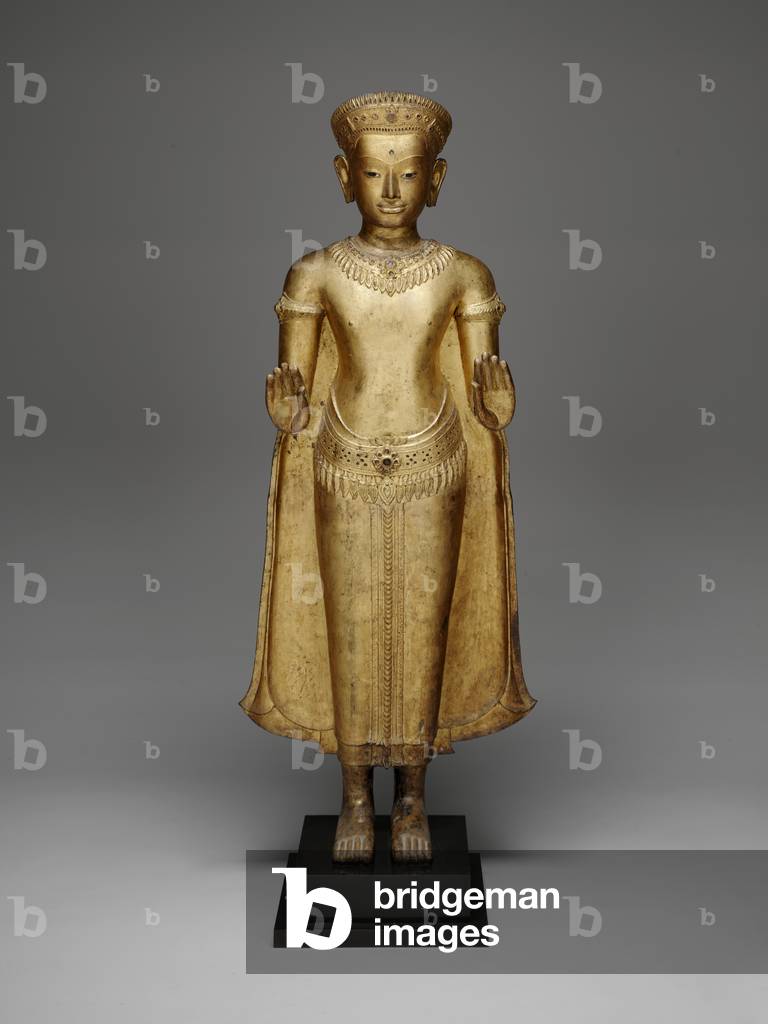Bouddha Sakyamuni, c.13th century par Cambodian, b/w