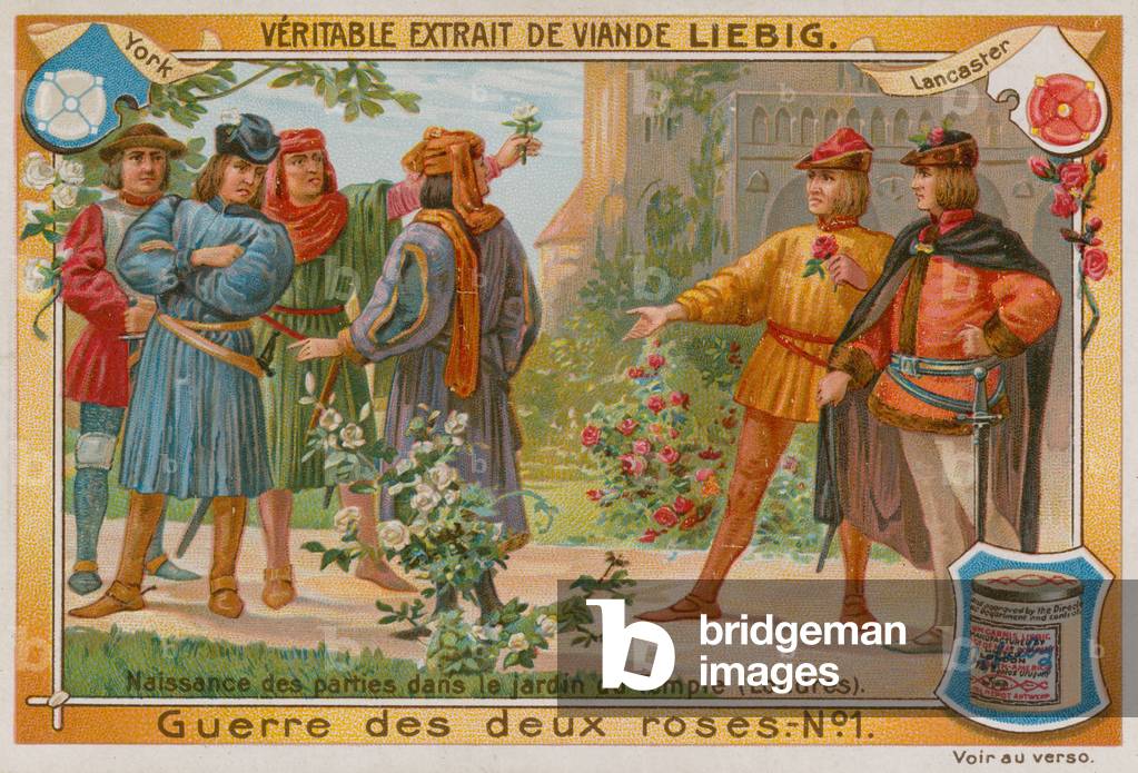 Bild von Druck "Yorkisten und Lancastrianer entscheiden sich für eine Seite (Chromolitho)" von European School
