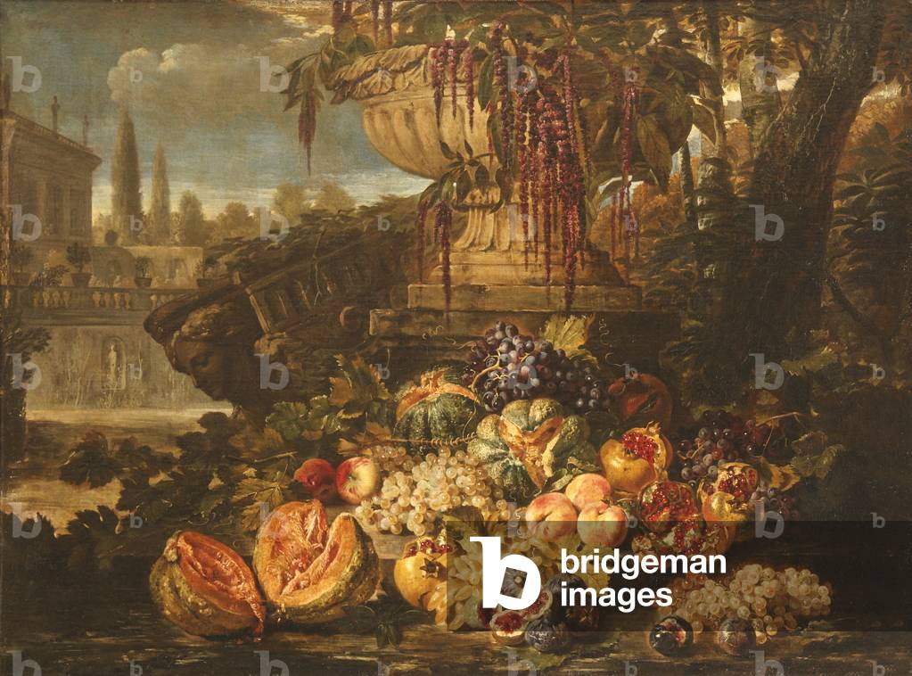 Bild von Gemälde "stillleben von frucht an Ein garten" von Michele Pace del Campidoglio