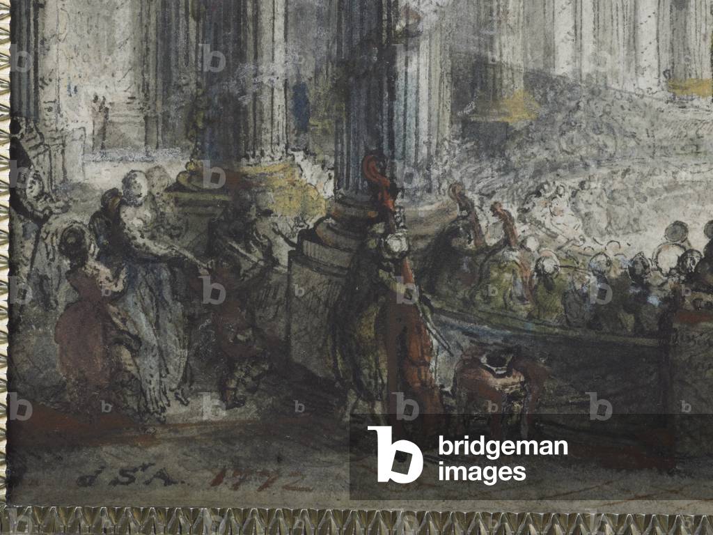 A Fête in the Colisée, 1772 (craie noire, encre, sans c & gouache sur papier)