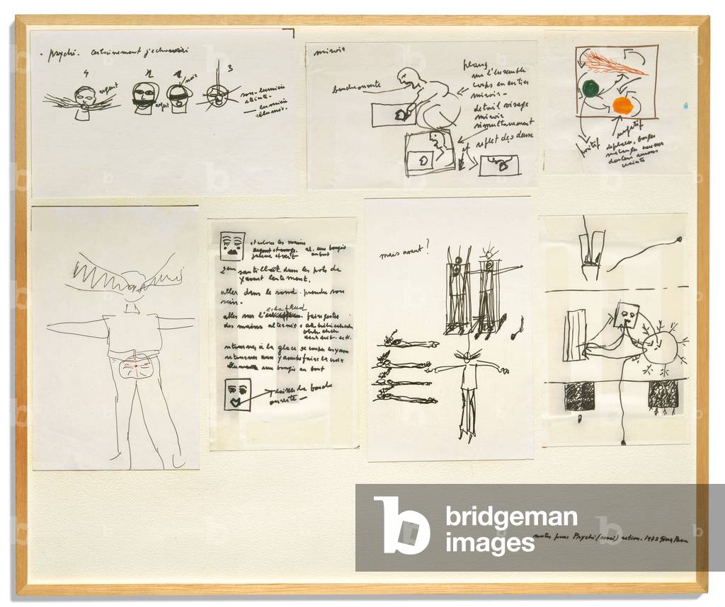 Action Psyché, 1973-74 (vorbereitende Zeichnung)
