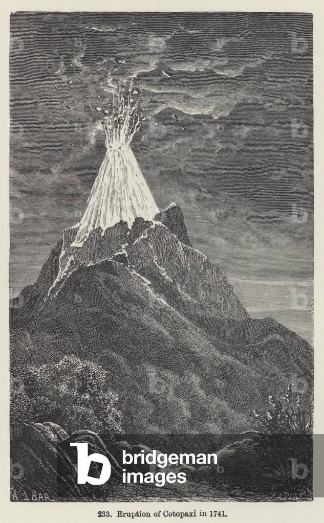 Eruzione di Cotopaxi nel 1741 (incisione)