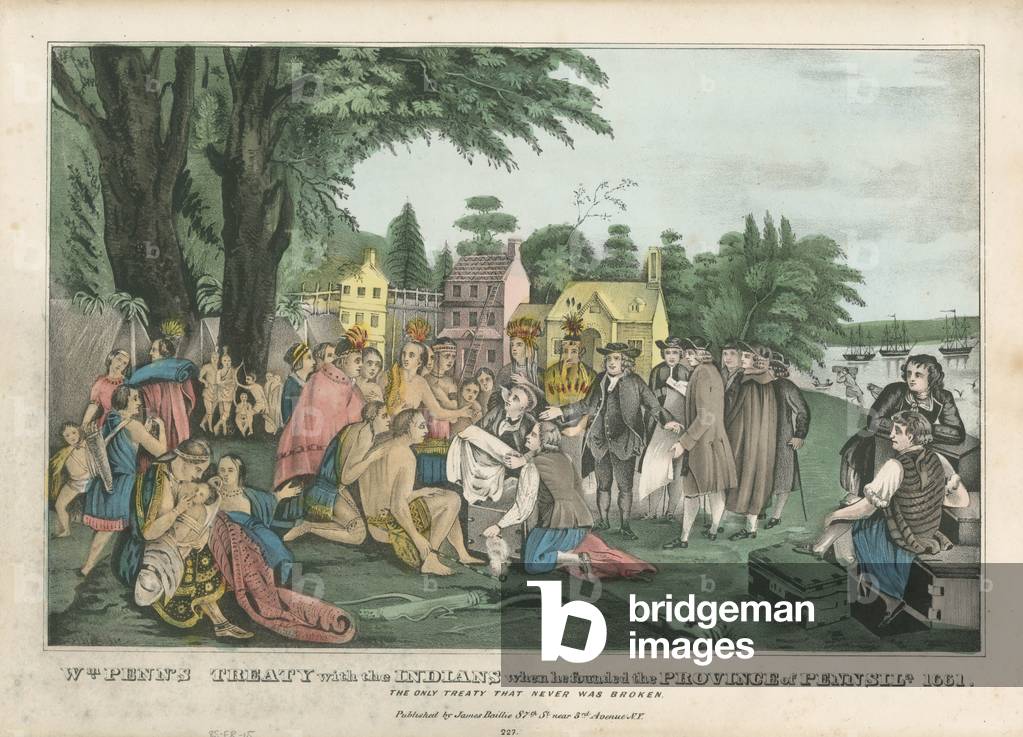 Immagine di Stampa "Wm. Il trattato di Penn con gli indiani quando fondò la Provincia di Pennsila.", c.1849 di