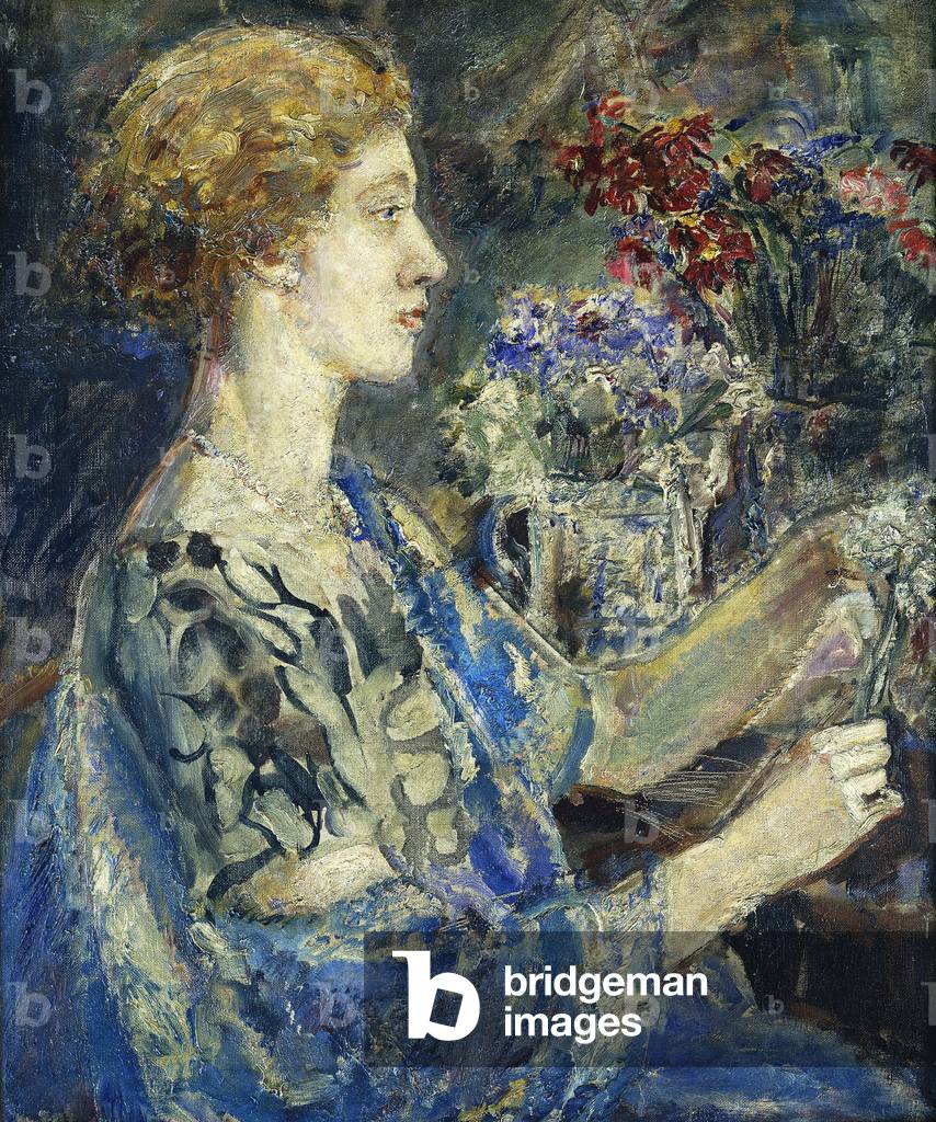 Porträt von Dame Flora Robson, (Öl auf Leinwand)