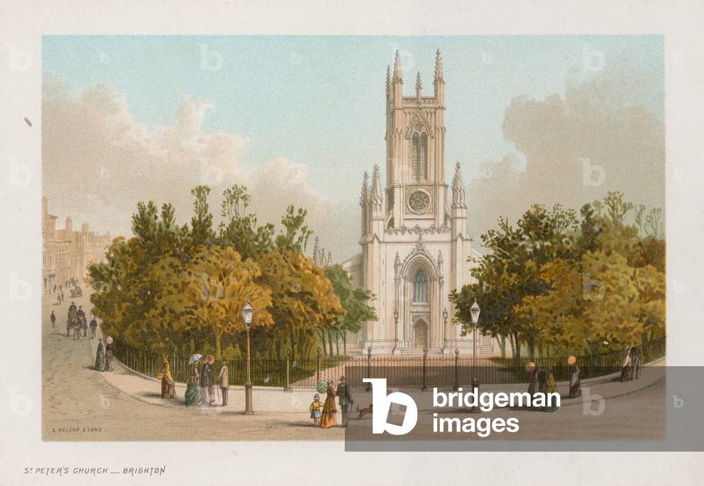 Vista generale della Chiesa di San Pietro a Brighton (colore lito)