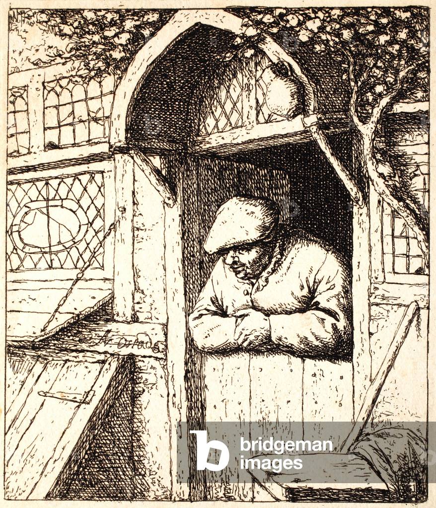 Man Leaning on His Door, c.1672 (etching)