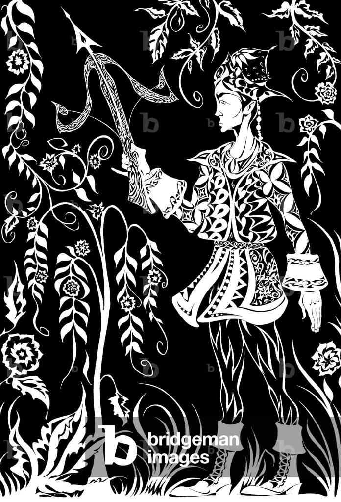 Il Firebird - illustrazione del principe Ivan dal 1910 balletto 'The Firebird 'di Igor Stravinsky