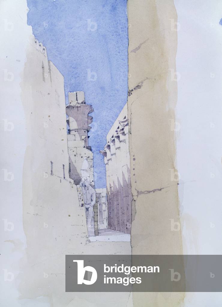 Tempio di Luxor (acquerello su carta)