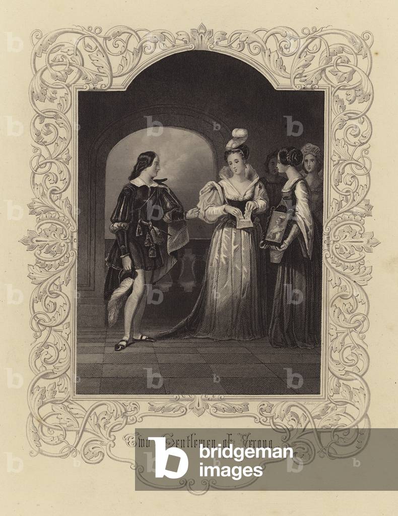 Shakespeare: Zwei Herren von Verona, Akt IV, Szene 4 (Kupferstich)