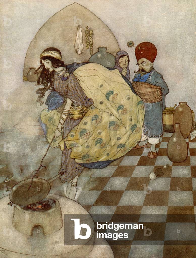 Image of The fisherman and the genie, illustration from the stories the ...